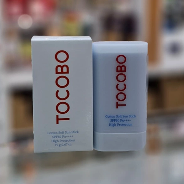 کرم ضد آفتاب توکوبو استیکی اصل کره ای SPF50 بی رنگ 19 گرم | TOCOBO cotton soft sun stick spf50 19g